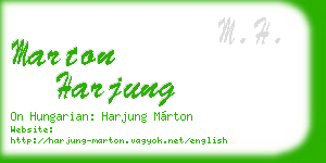 marton harjung business card
